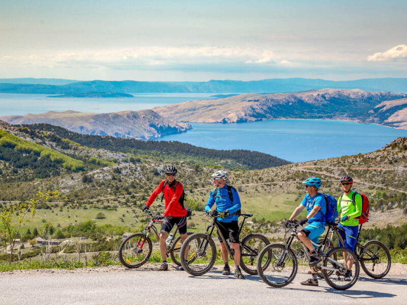 Views of islands while cycling in Croatia