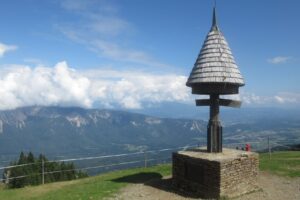 Viewpoint at the Slovenia–Austria–Italy triple border on the multi-day guided MTB tour in Slovenia