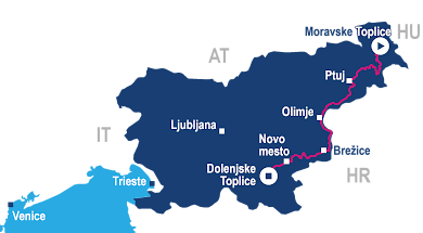 Bike Slovenia Green: Wellness Route South map