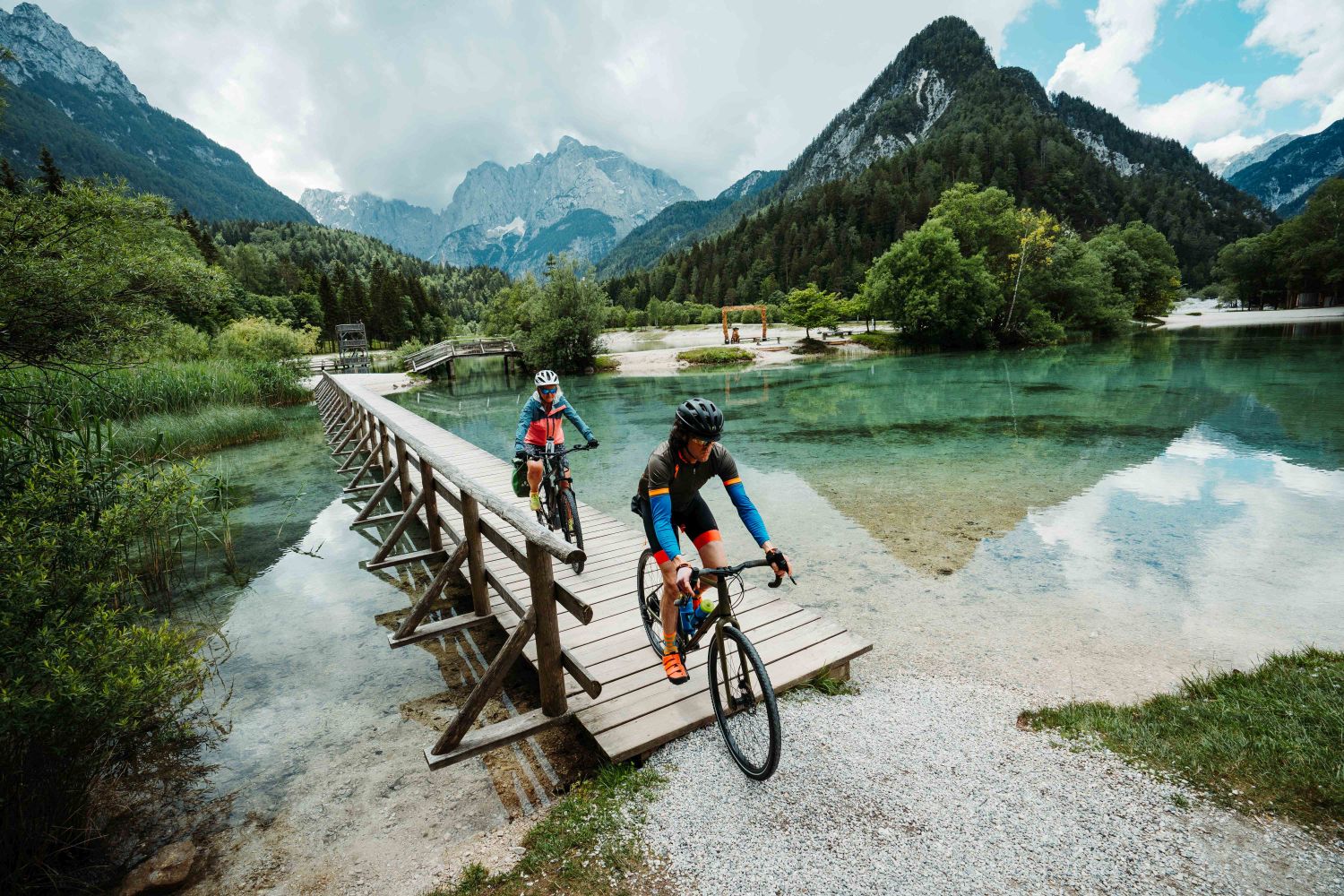 Lake Jasna on a cycling trip in Slovenia
