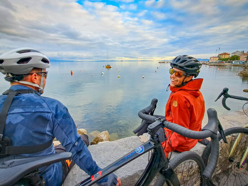 Croatia cycling along the sea