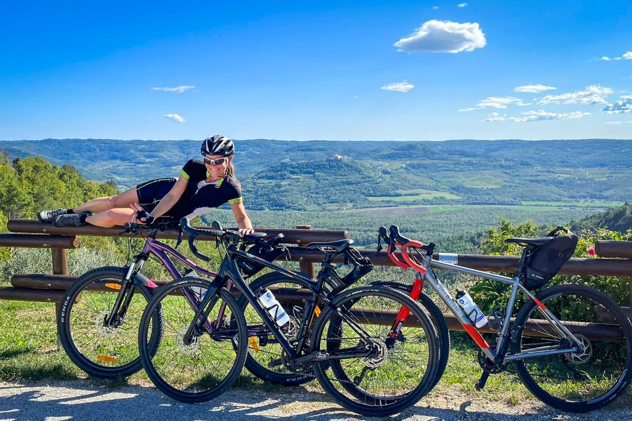 Plains view on the Istria to the Adriatic cycling tour on the Istrian Peninsula