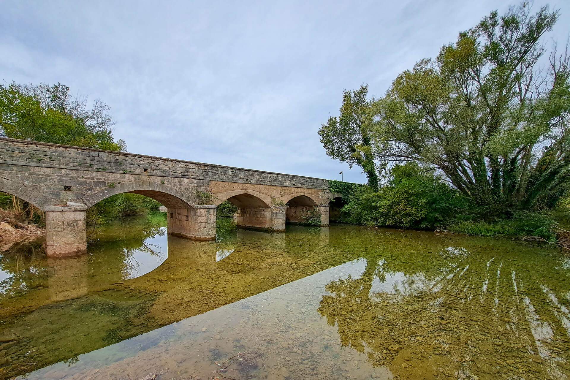 Old stone bridge over the Zrmanja River in Croatia.