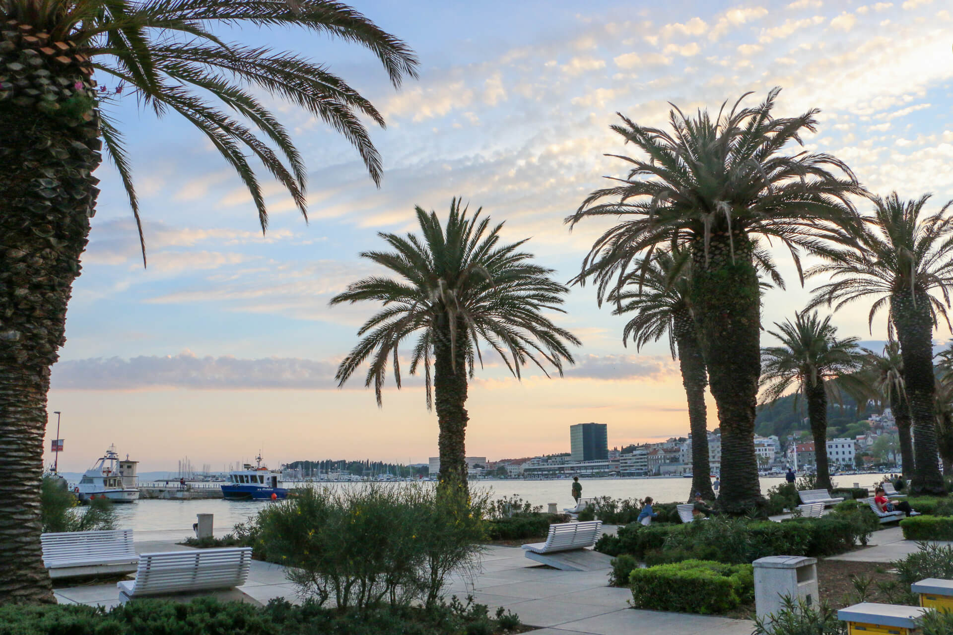 Sunset on the Adriatic coast, Split, Croatia.