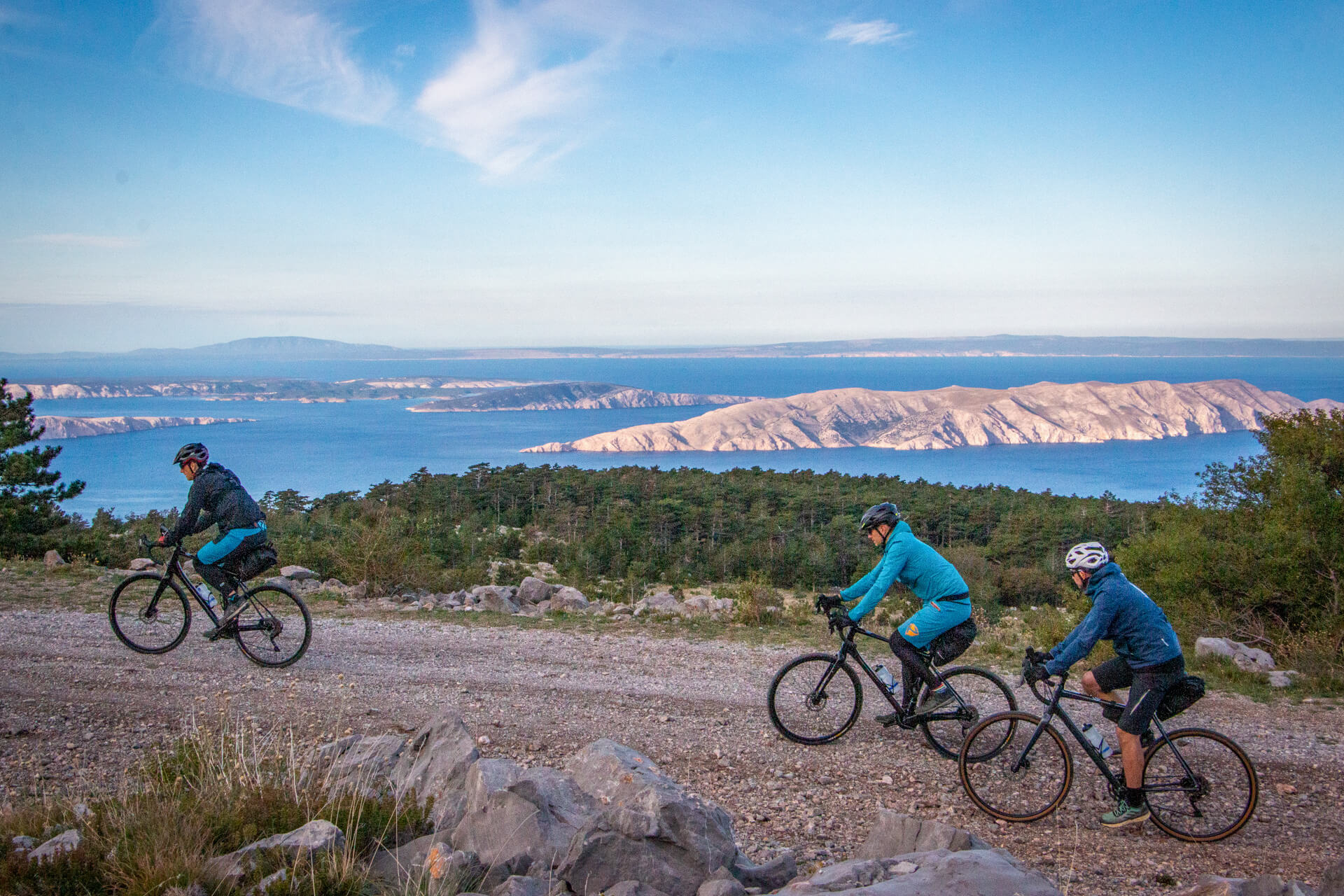 A beautiful gravel road above the Adriatic Sea in Croatia.