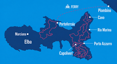 Map of the Elba Island MTB Tour in Italy